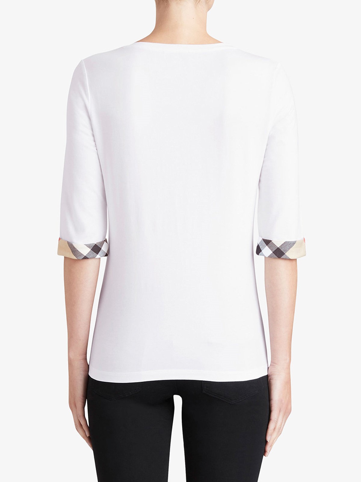 burberry check cuff tee