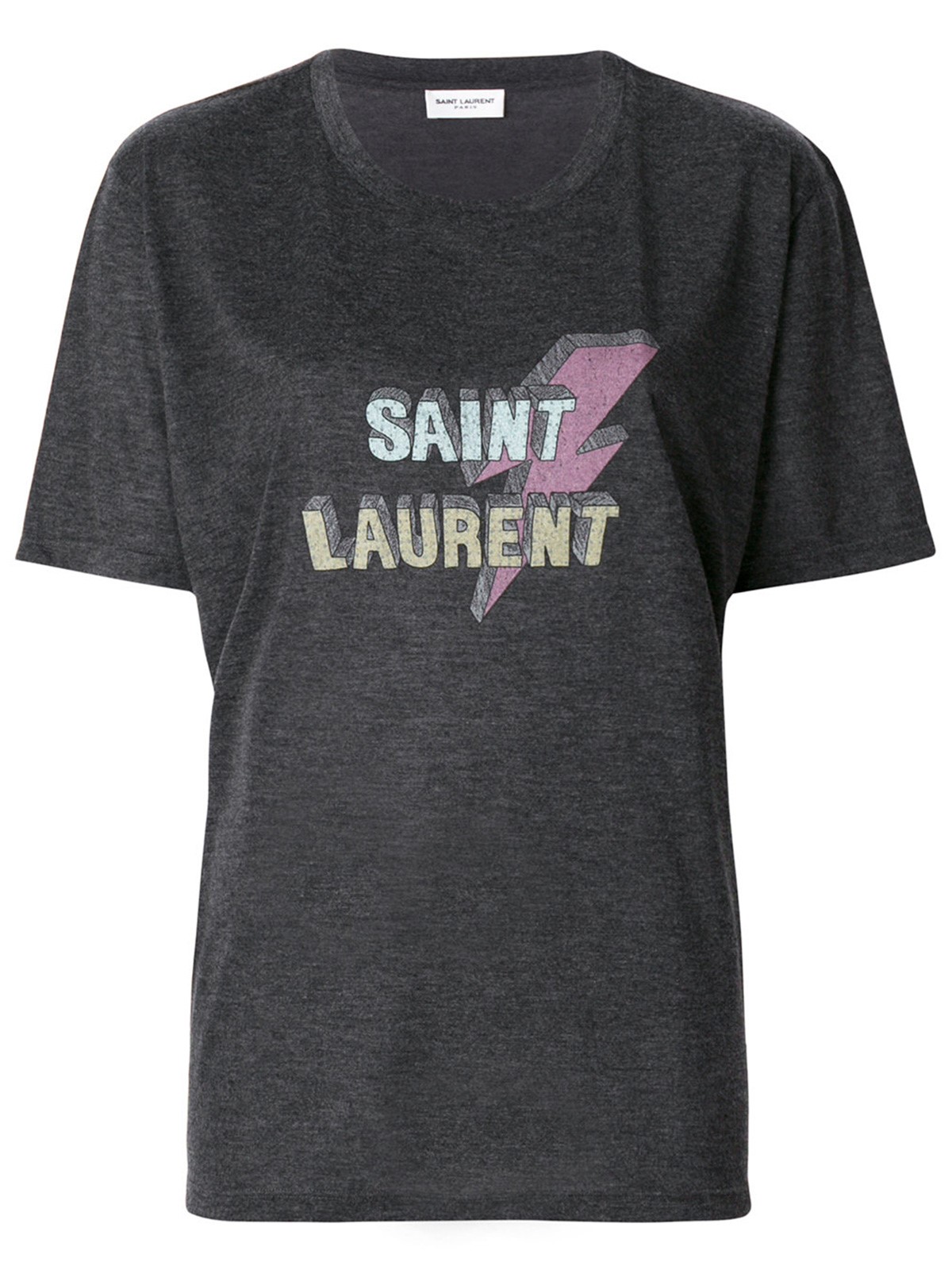 SAINT LAURENT PARIS サンローランパリ LIGHTNING BOLT LOGO T-SHIRT