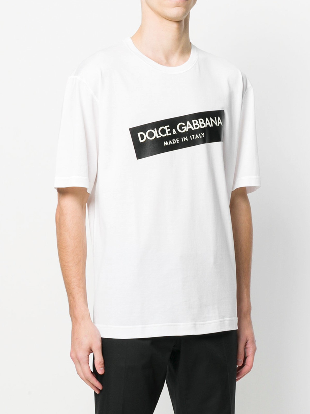 NEW $380 DOLCE /& GABBANA T-shirt Crewneck DICEMBRE Motive Print Linen IT48 M