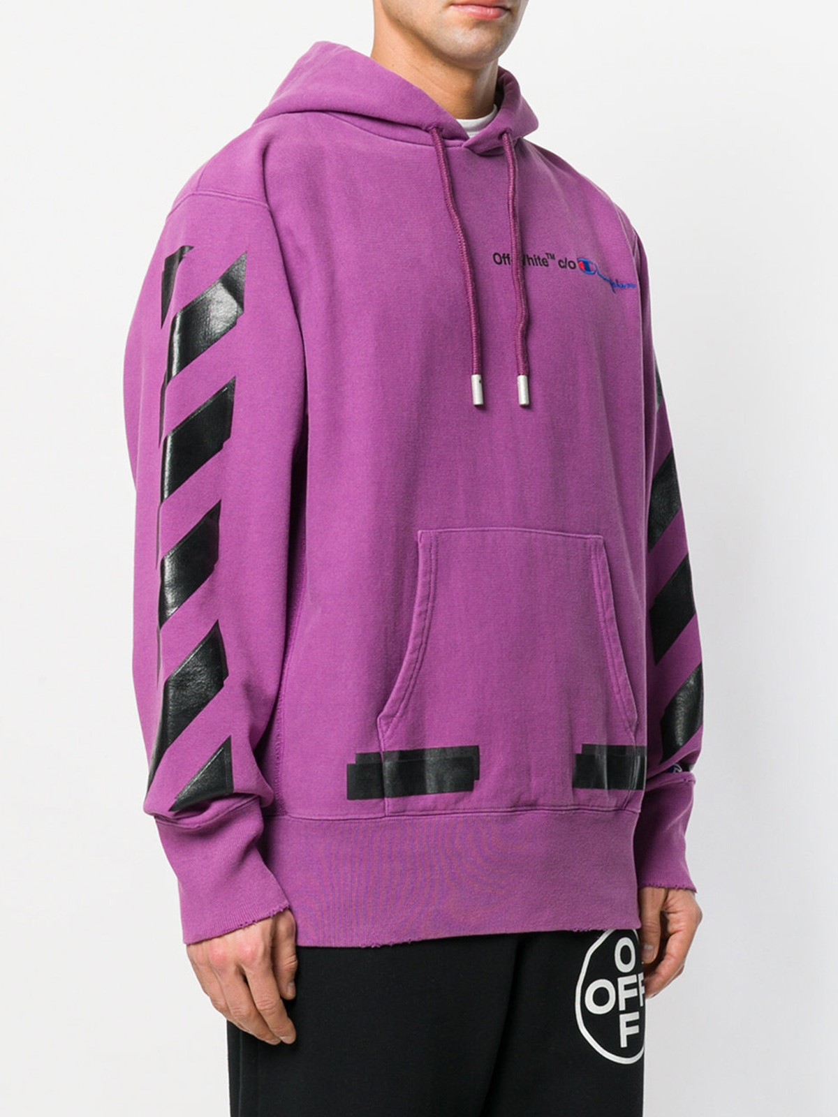 off white champion hoodie purple