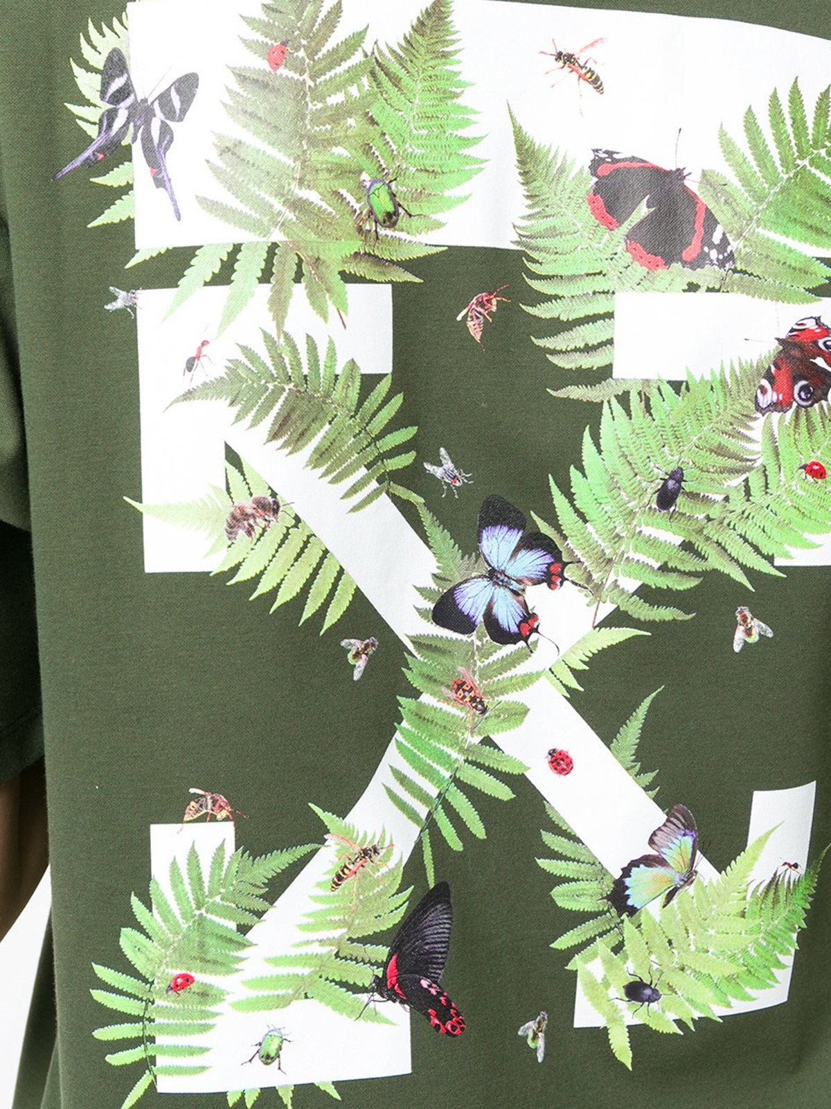 off white fern tee