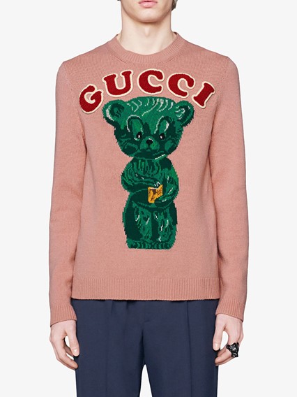 gucci pink bear sweater