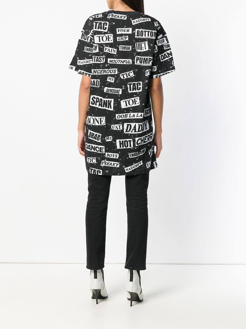 moschino LABEL PRINT DRESS available on montiboutique.com - 24017