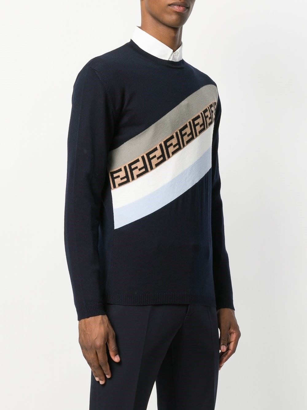 fendi LOGO STRIPED SWEATER available on 