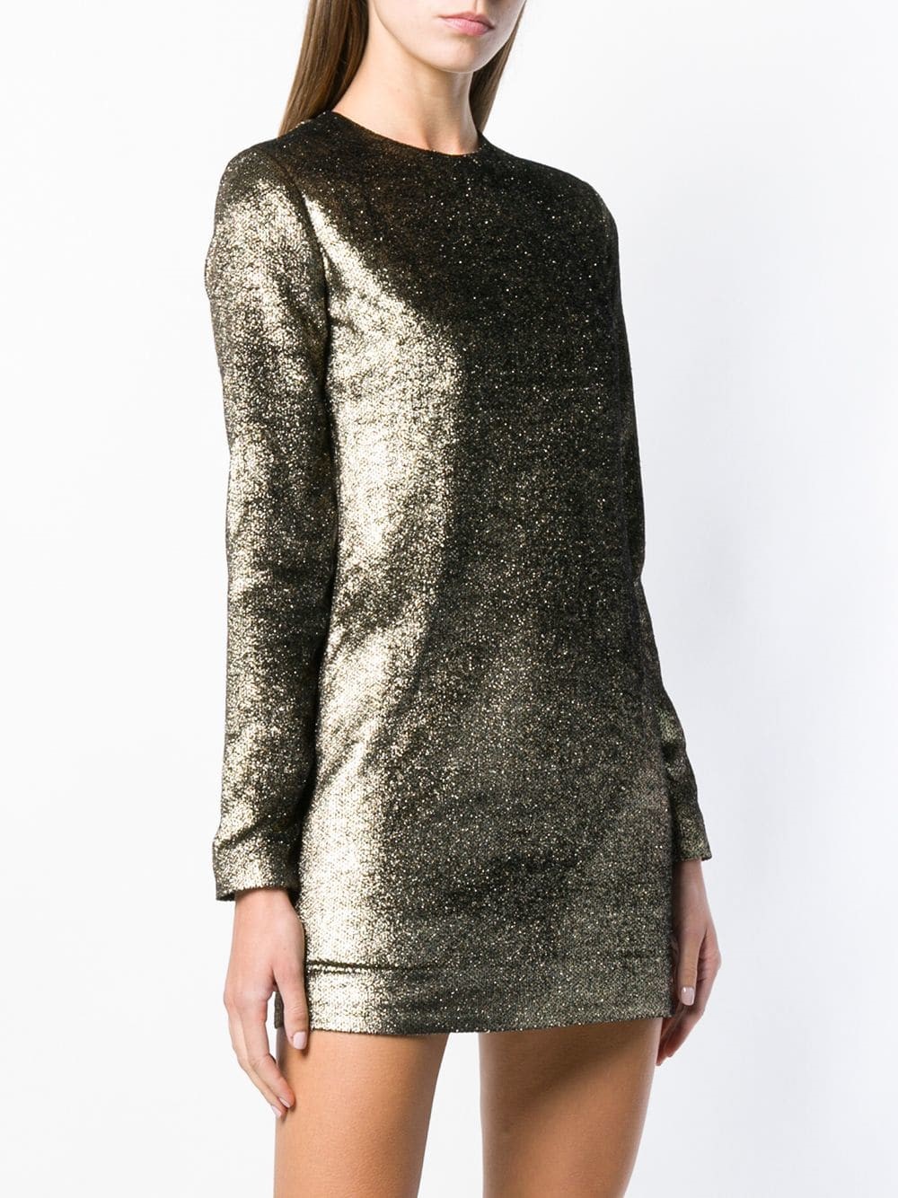 saint laurent metallic dress