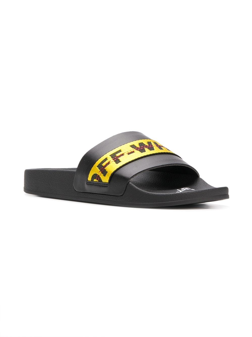 off white yellow flip flops