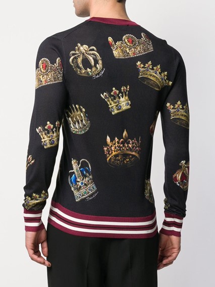 dolce & gabbana CROWN PRINT PULLOVER available on montiboutique.com - 27477