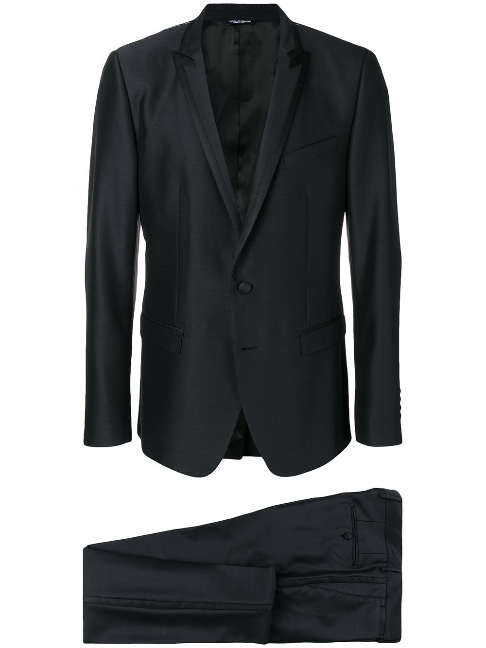 Dolce & Gabbana Wool Blend-silk Two-piece Single-breasted Suit In Black
