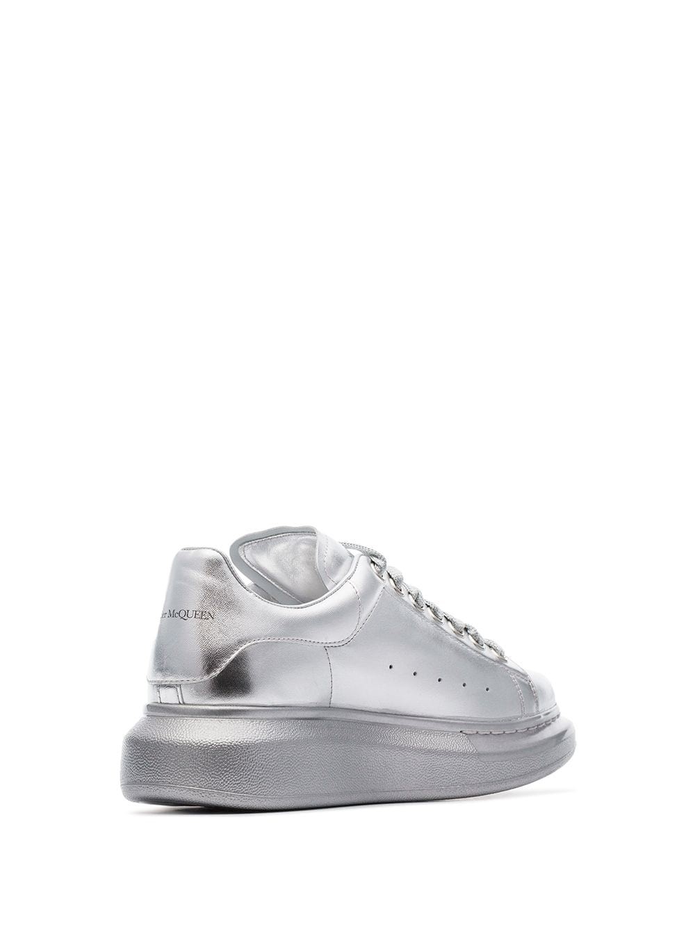 alexander mcqueen metallic leather sneakers