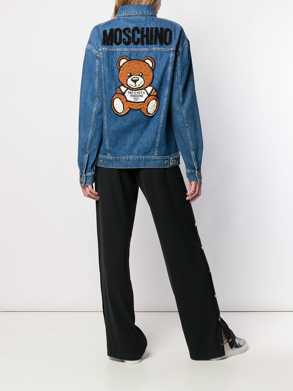 moschino teddy bear denim jacket