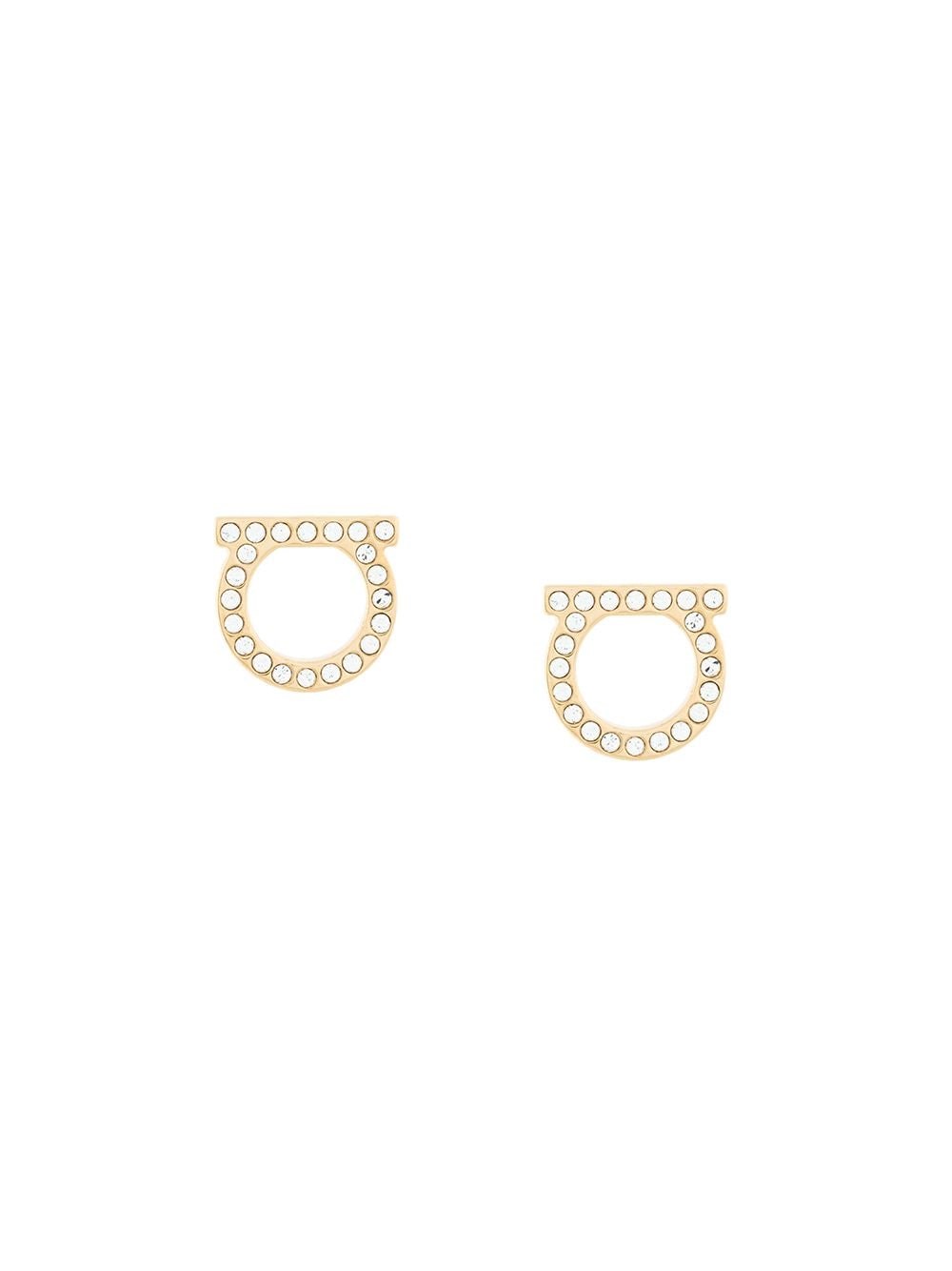 Ferragamo Women's Metallic Gancini Crystals Earrings - L