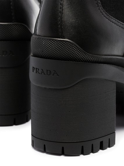 prada tronchetti leather ankle boots