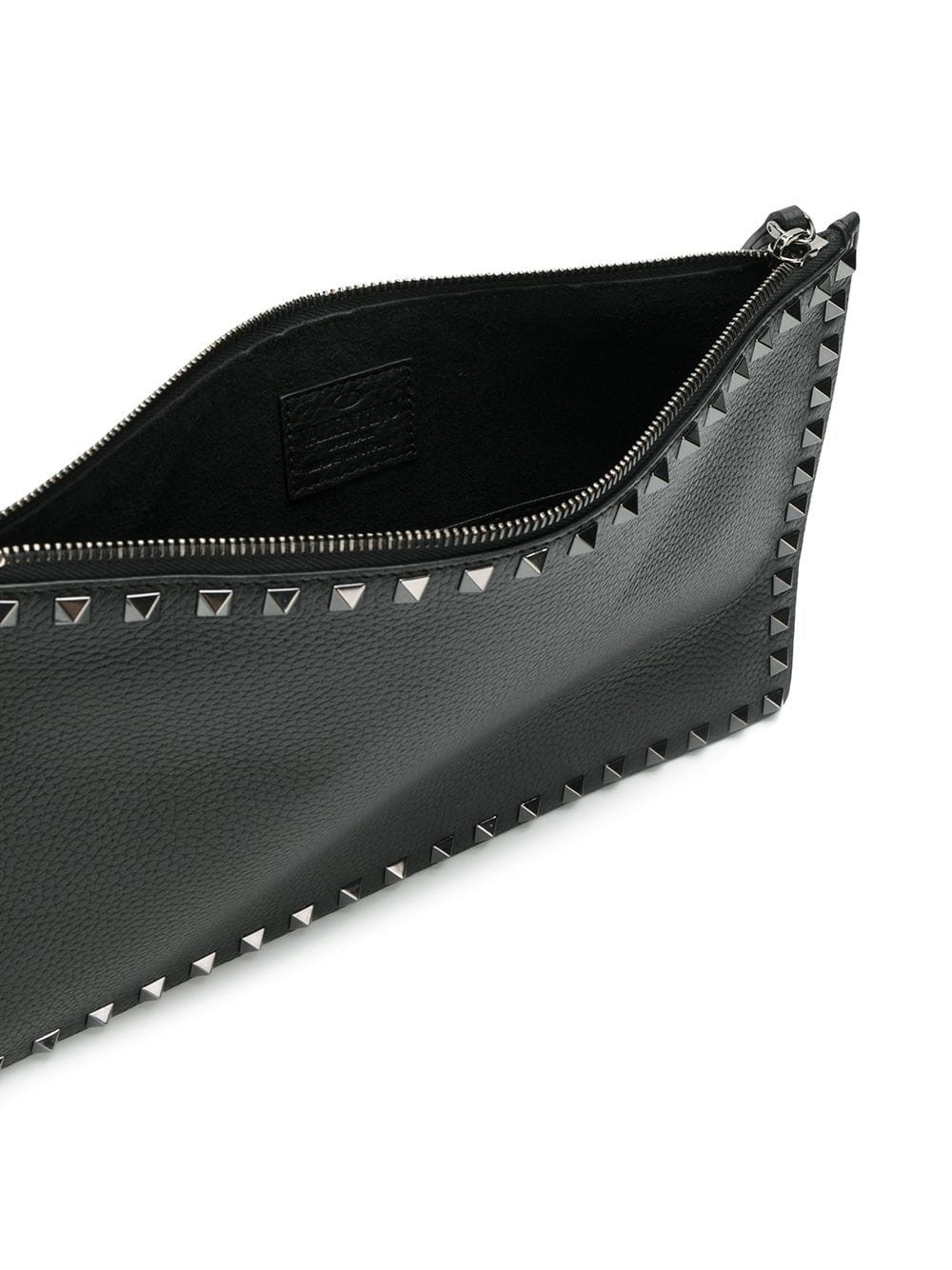 valentino black studded clutch