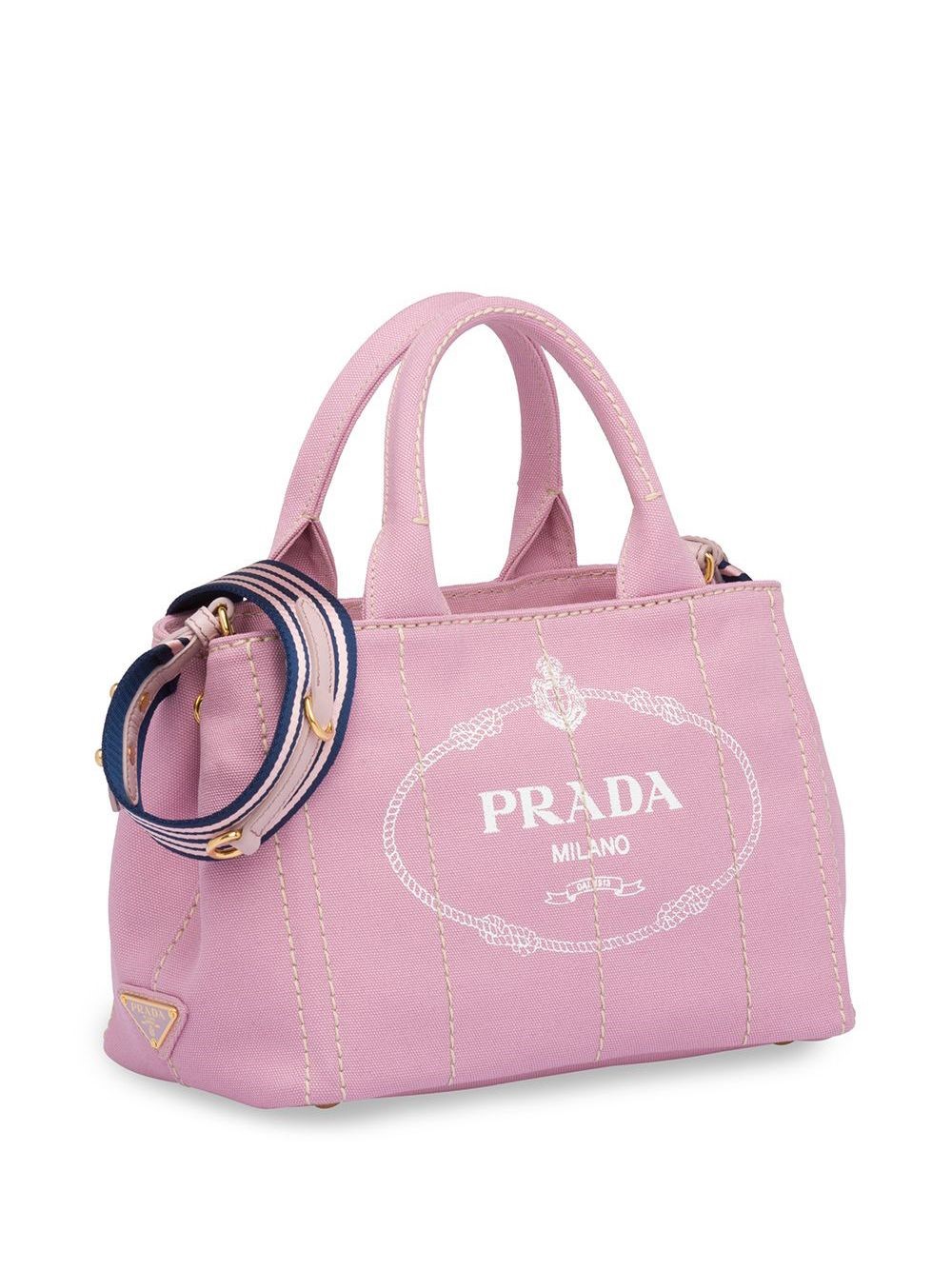 prada logo print tote bag