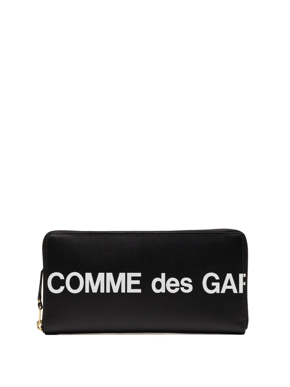 Comme Des Garçons Logo Zip-around Wallet In Black
