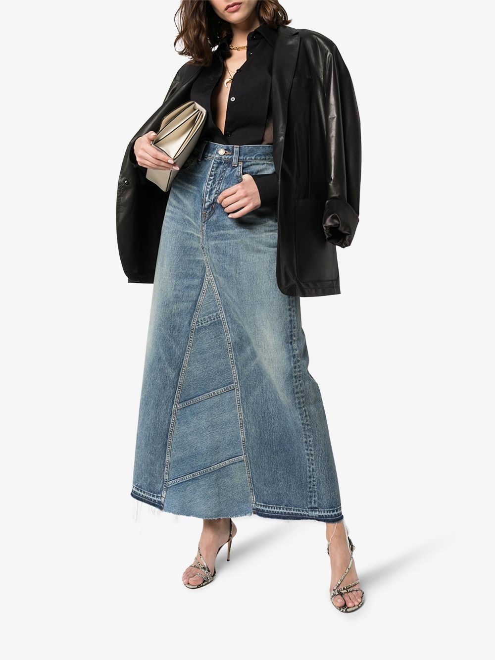 saint laurent denim skirt