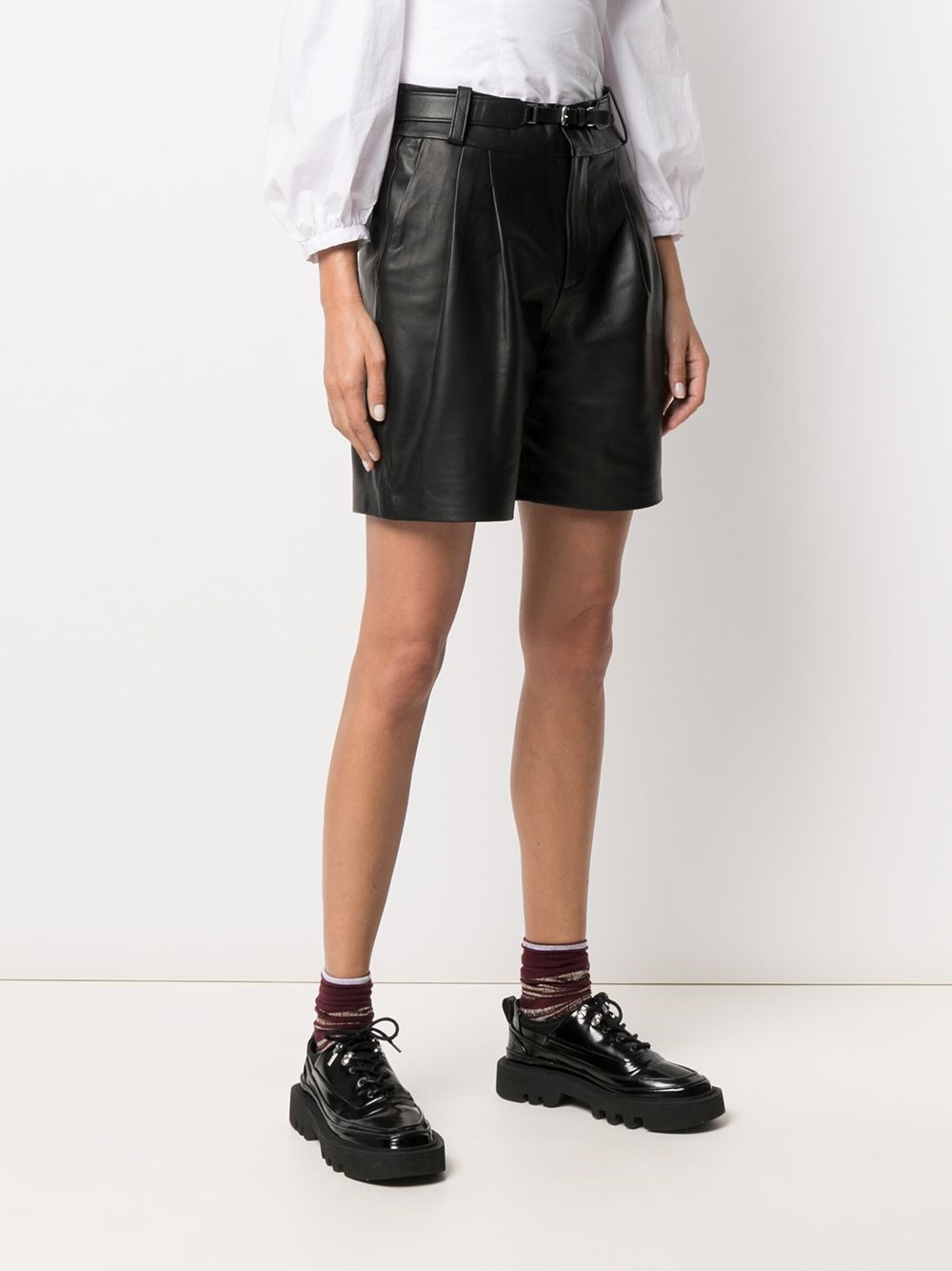red valentino LEATHER SHORTS available 