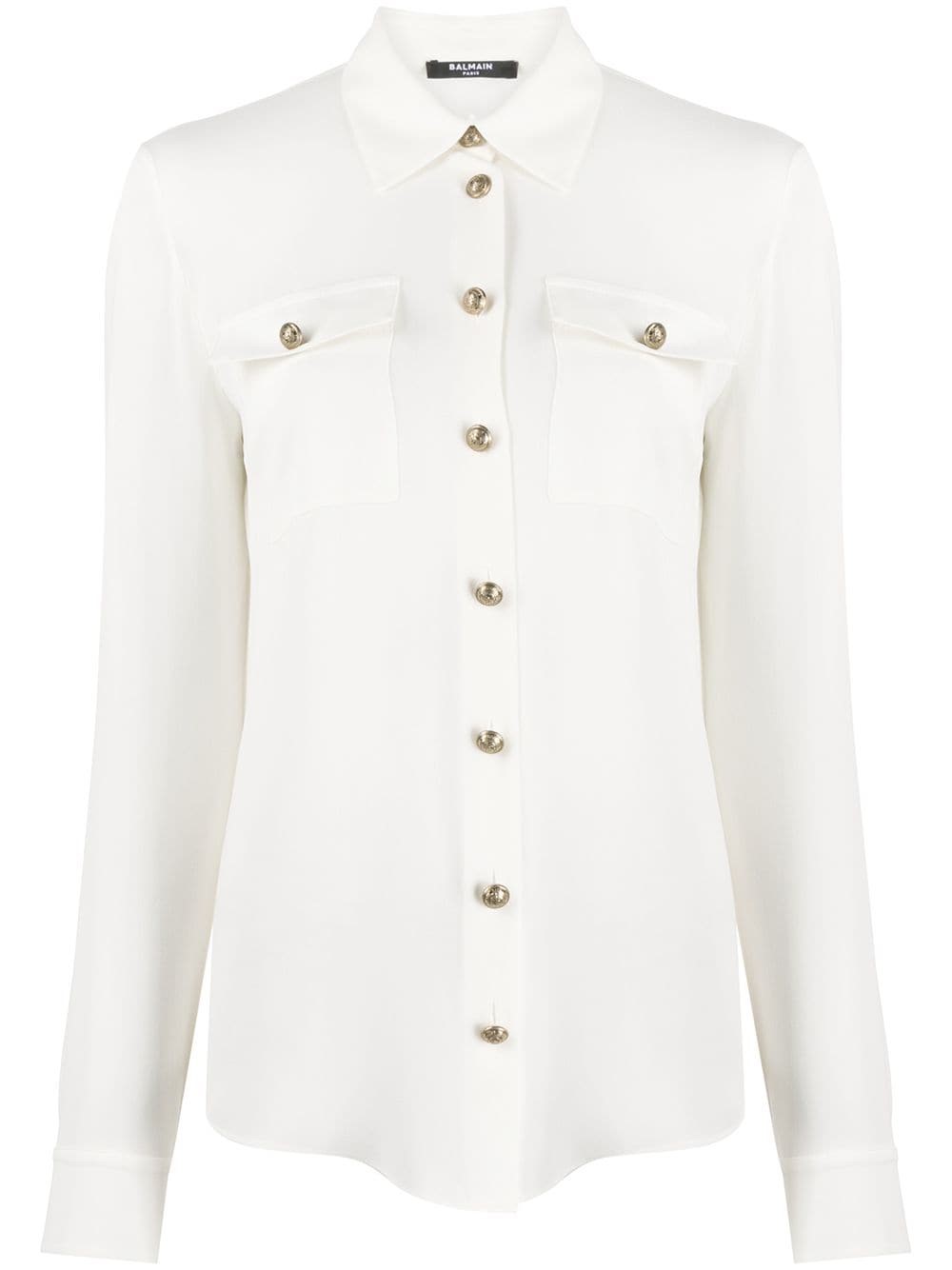 Balmain Silk Crepe De Chine Shirt In 0fa Blanc | ModeSens