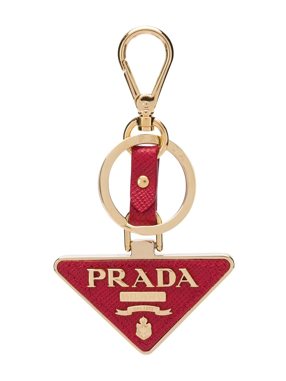 PORTACHIAVI LOGO TRIANGOLO SAFFIANO