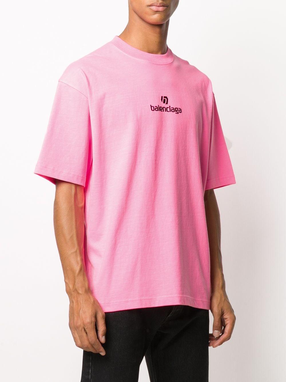 balenciaga t shirt pink logo