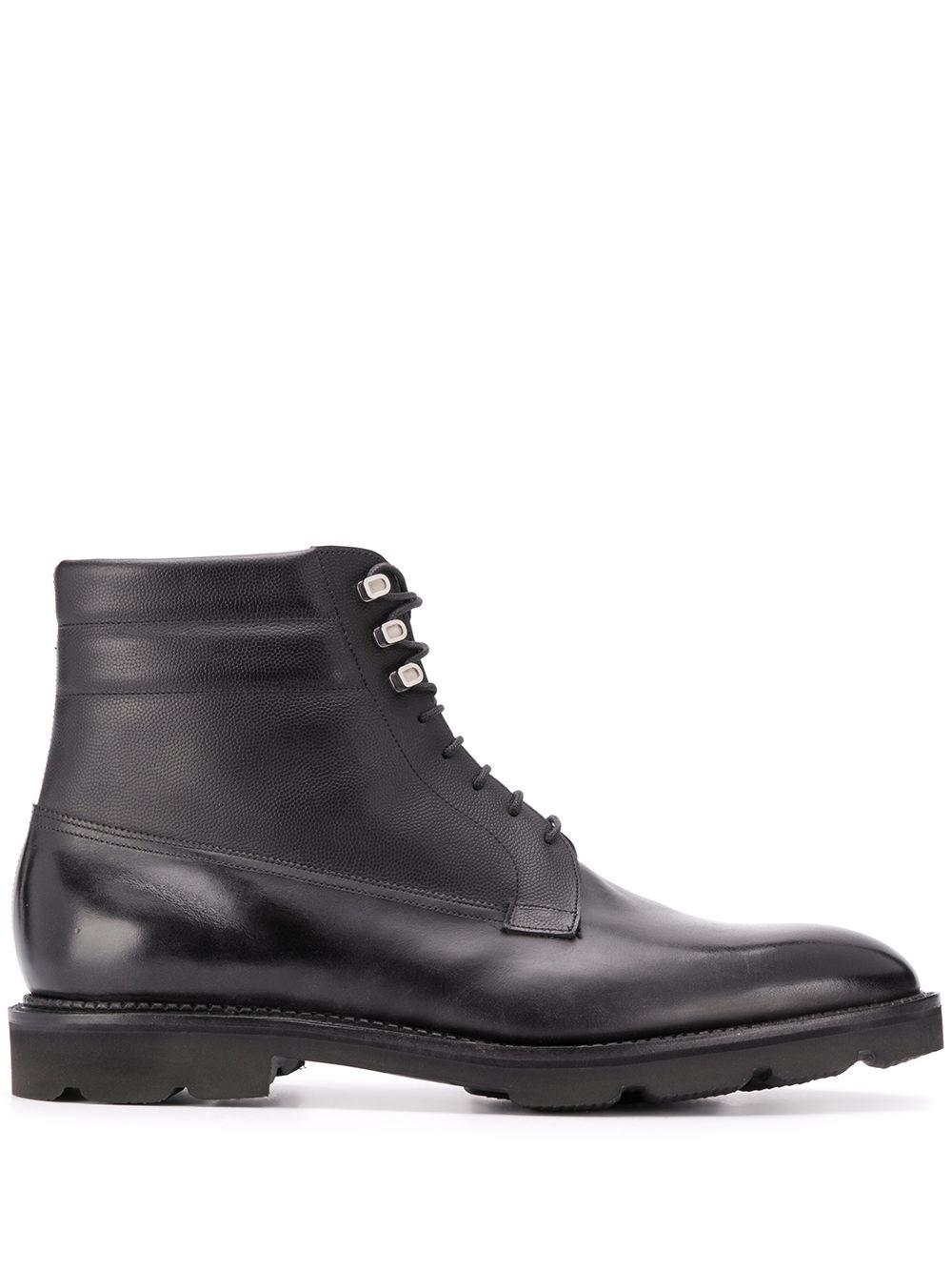 John Lobb Alder Lace-up Leather Derby Boots In Black | ModeSens