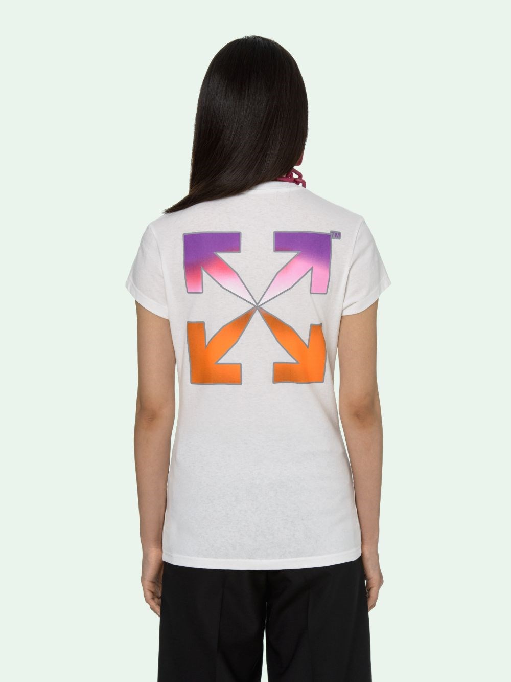 off white diagonal gradient tee
