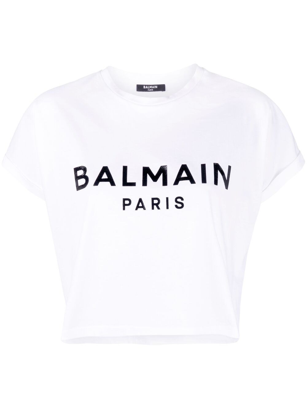 Balmain Cropped Logo T-shirt In White