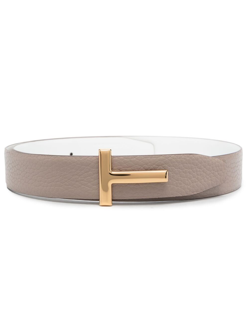 Tom Ford Crocodile-embossed Shiny Leather Belt In Grey