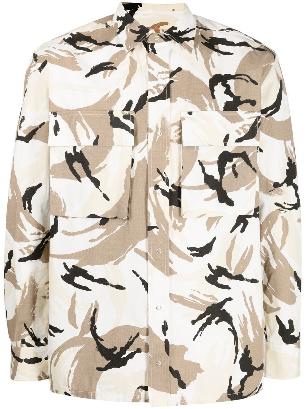 Kenzo Oversize Shirt With Camouflage Print In White
