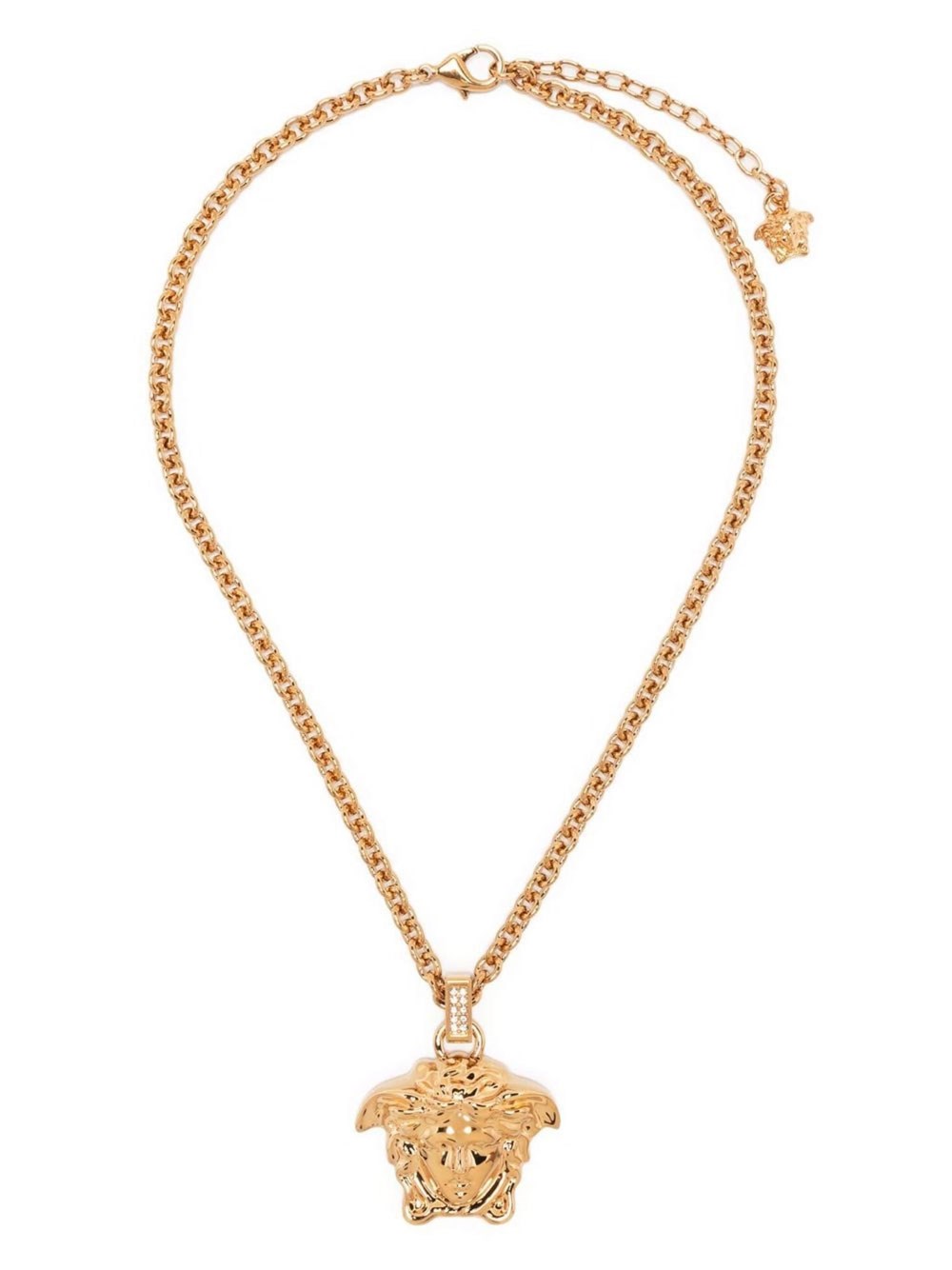 Versace La Medusa Necklace With Crystals In Gold