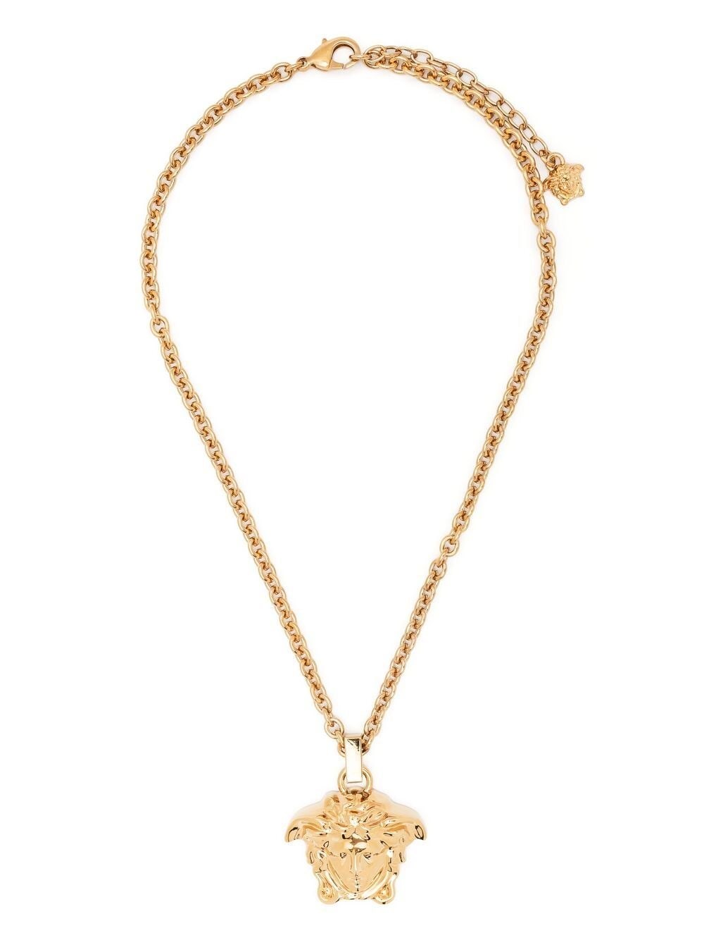 Shop Versace La Medusa Necklace With Crystals In Metallic