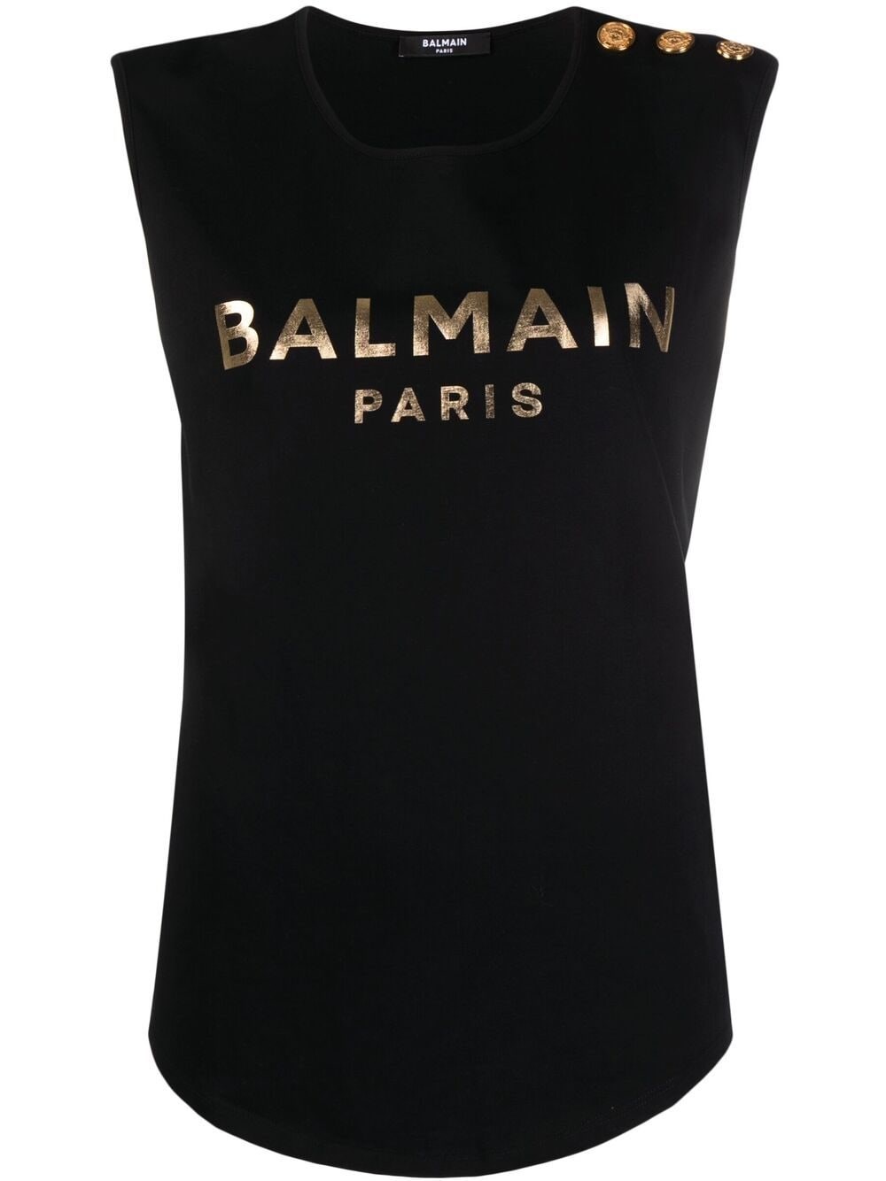 Balmain Black Logo T-shirt In Black