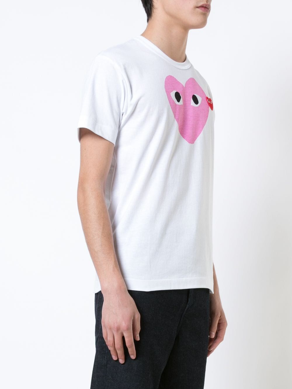 comme des garcons t shirt pink heart