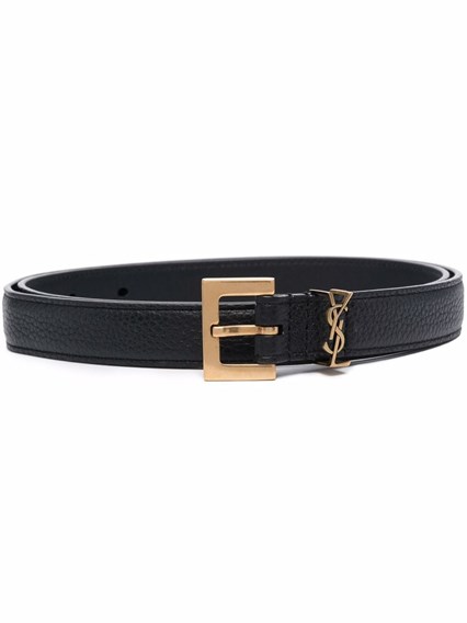 【Saint Laurent】 ロゴ プレート ベルト Saint Laurent ロゴプレート ベルト | ブラック | FARFETCH JP