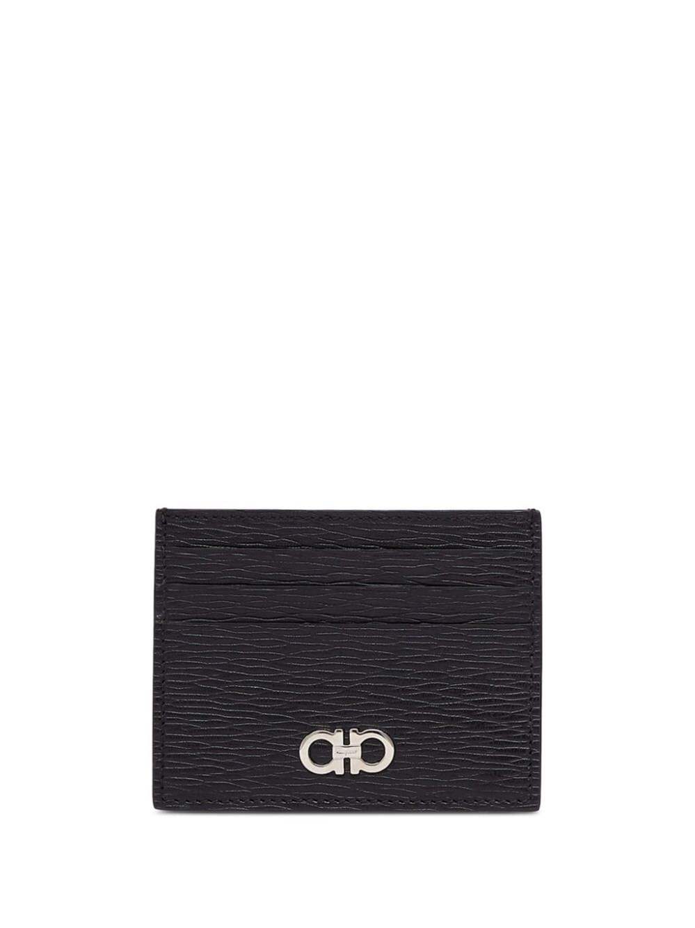 Ferragamo Men's Black Two-Tone Gancini Card Holder