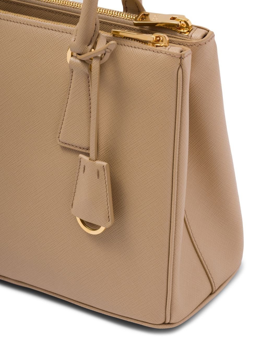 Prada Saffiano Lux Mini Satchel In Cammeo-nude