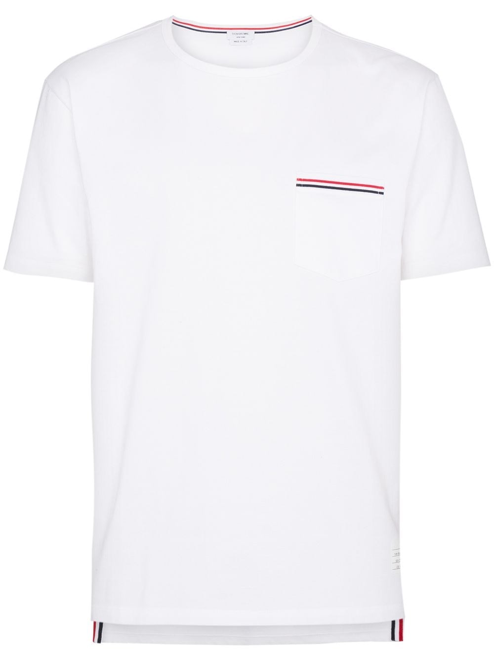 Shop Thom Browne Pocket Cotton T-shirt In White