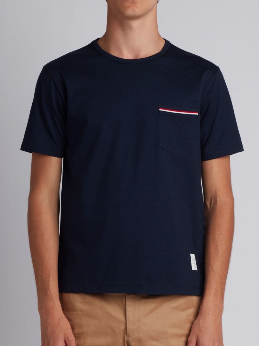 Shop Thom Browne Pocket Cotton T-shirt In Blue