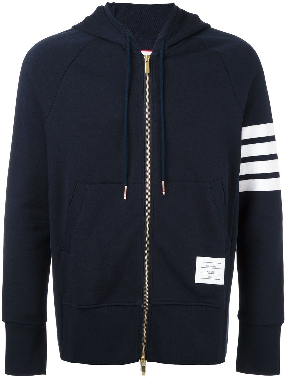 Thom Browne Slim-fit Striped Loopback Cotton-jersey Zip-up Hoodie In Blue