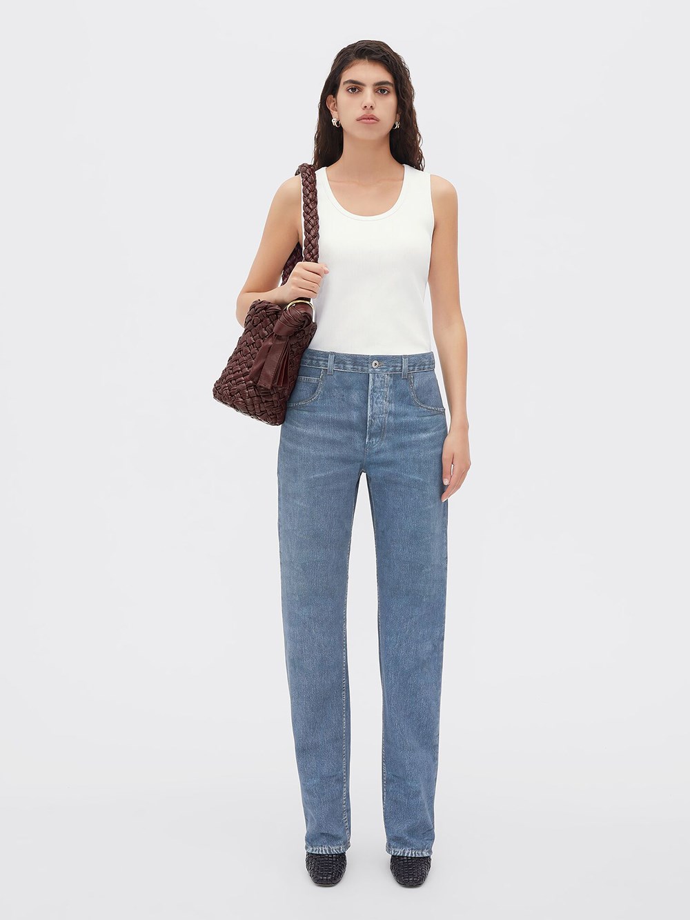 Bottega Veneta Dry Stretch Cotton Ribbed Tank Top In White