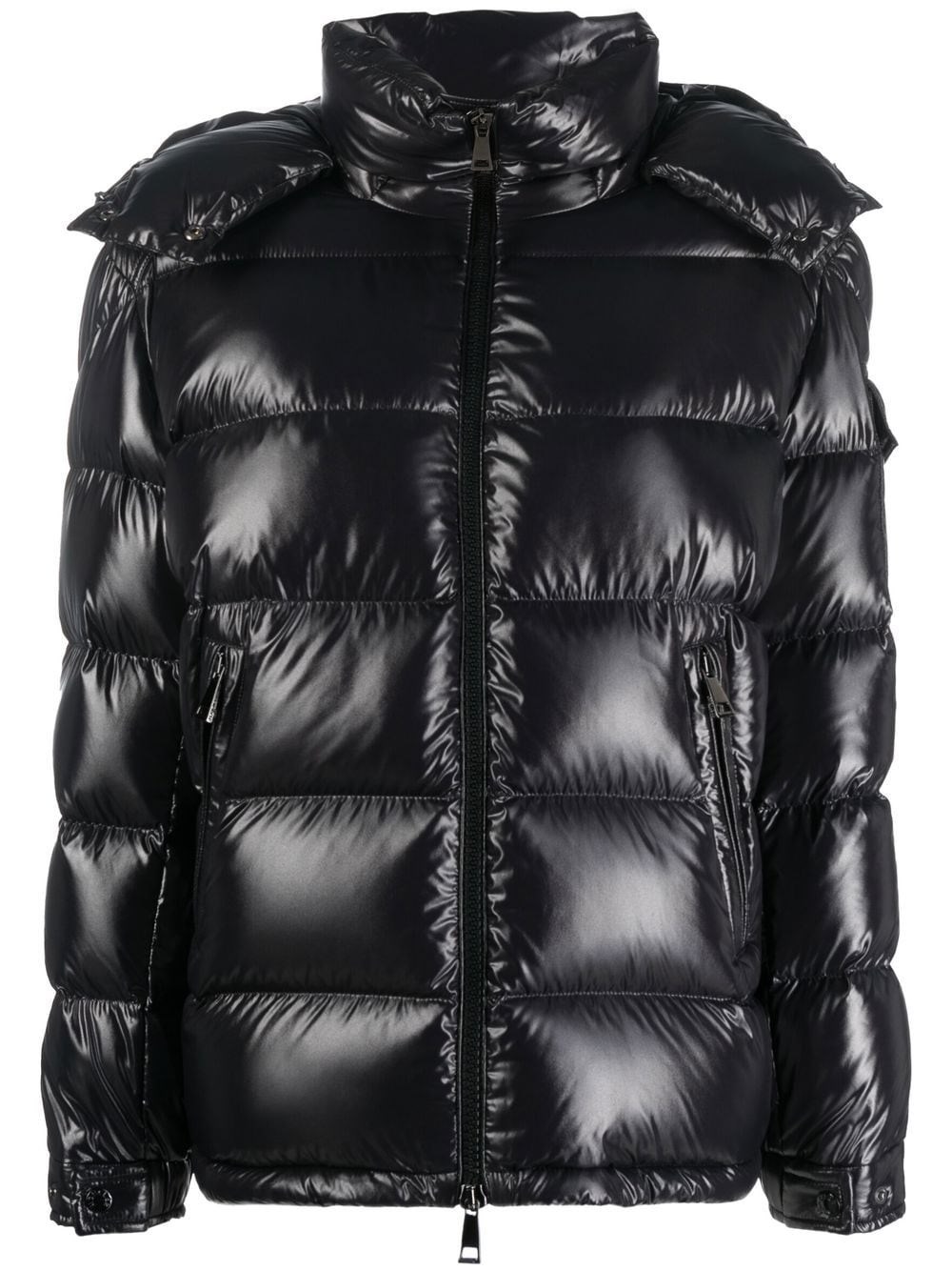 Moncler Maire Hooded Quilted Glossed-shell Down Jacket In Black
