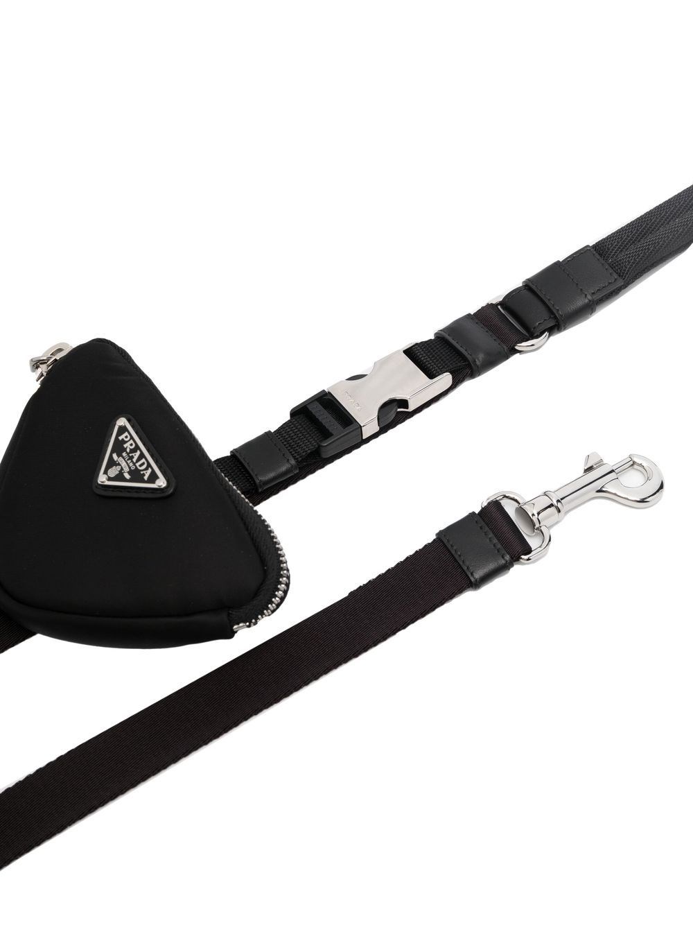 PRADA Triangle Logo Dog Collar Size M Black 2YC010 BV1 NASTRO