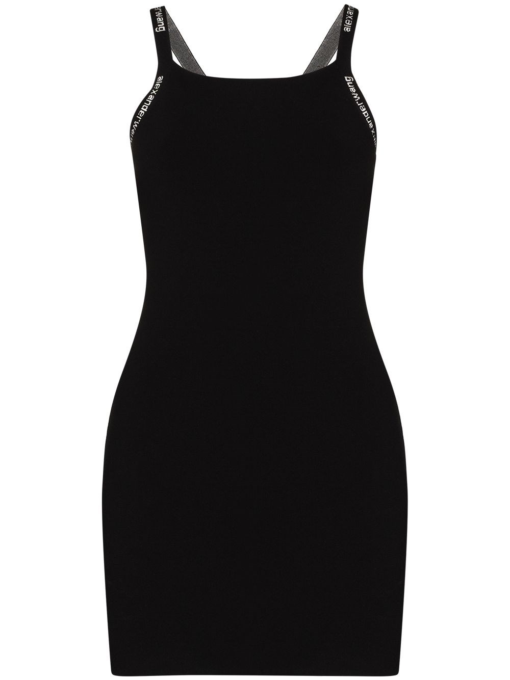 Alexander Wang Jacquard Logo Knit Dress In Black