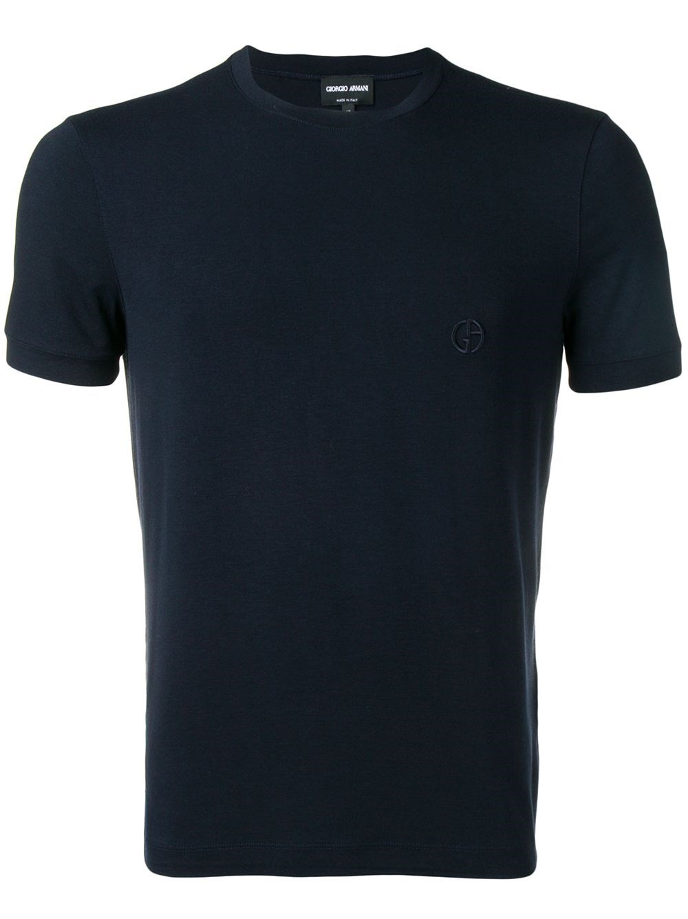 Giorgio Armani Men's Blue Stretch Viscose Jersey Crew Neck T-Shirt