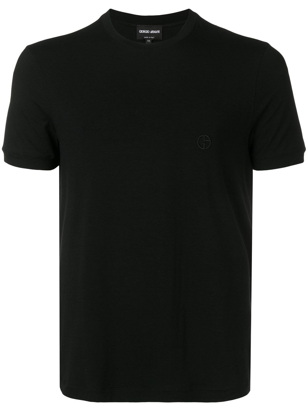 Giorgio Armani Classic Crew Neck T-shirt In Virgin Wool In Black