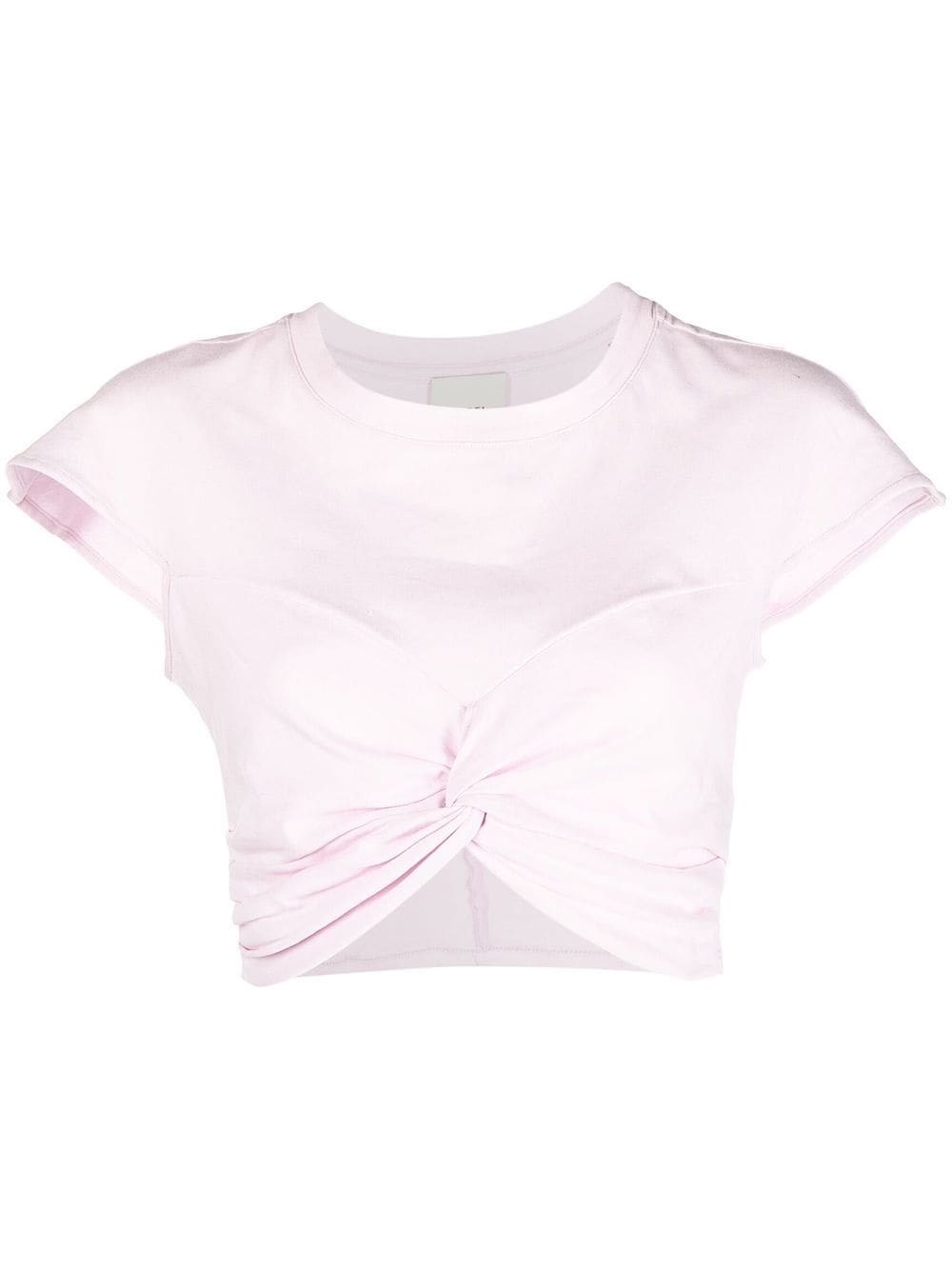 Isabel Marant Zineae Cropped Cotton Jersey T-shirt In Pink & Purple