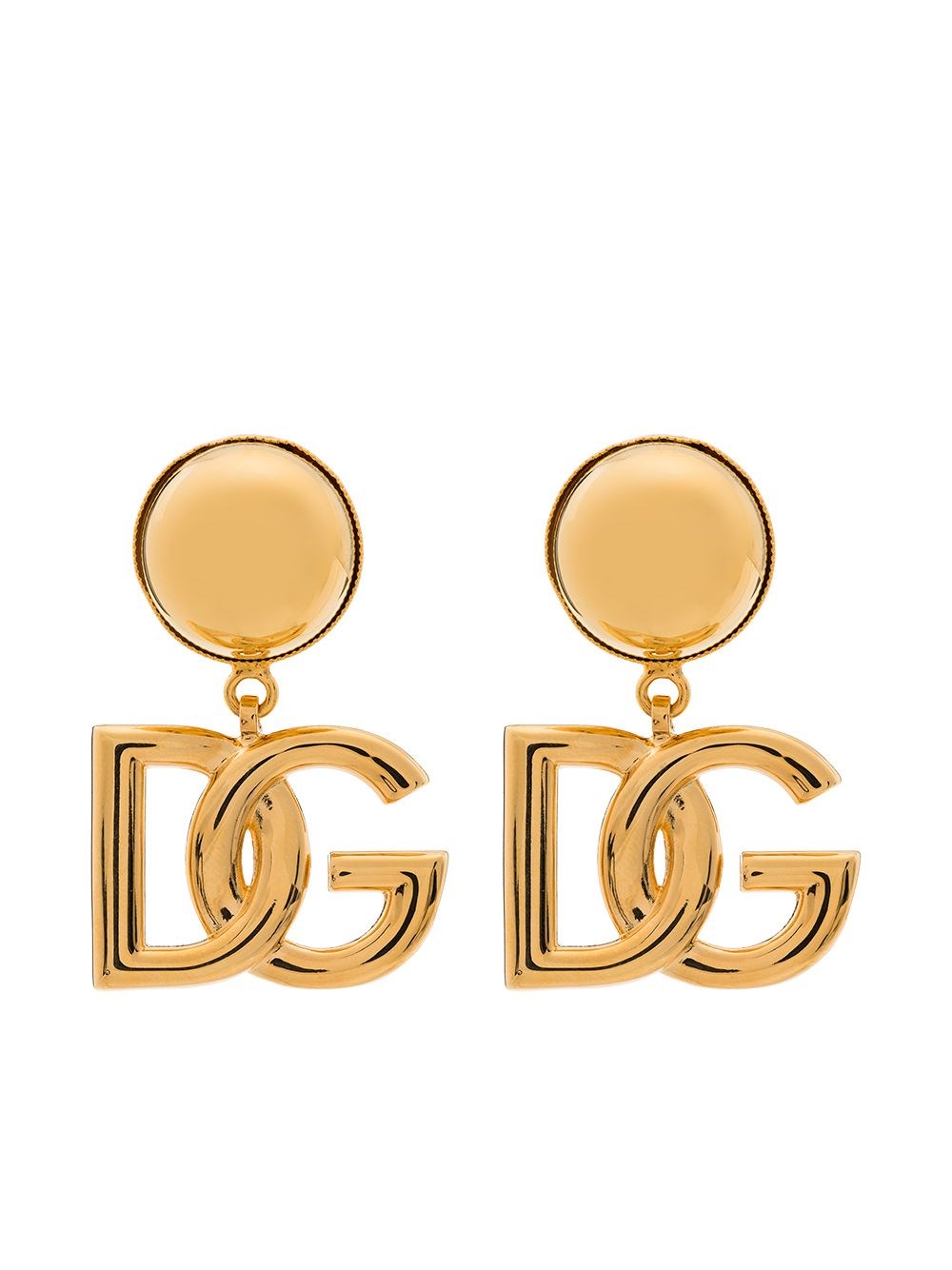 Dolce & Gabbana Dg Logo Drop Pendant Necklace In Metallic