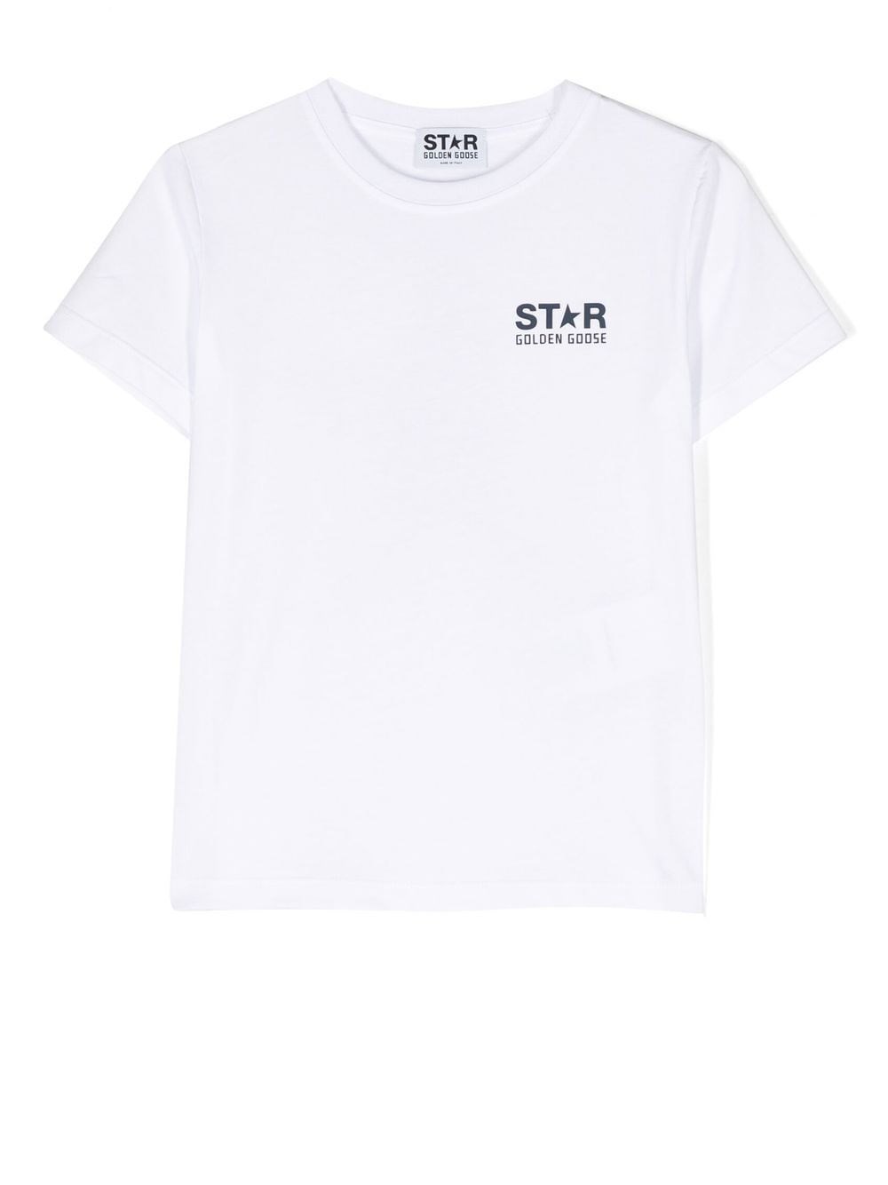 Golden Goose Kids' Star T-shirt With Logo In White