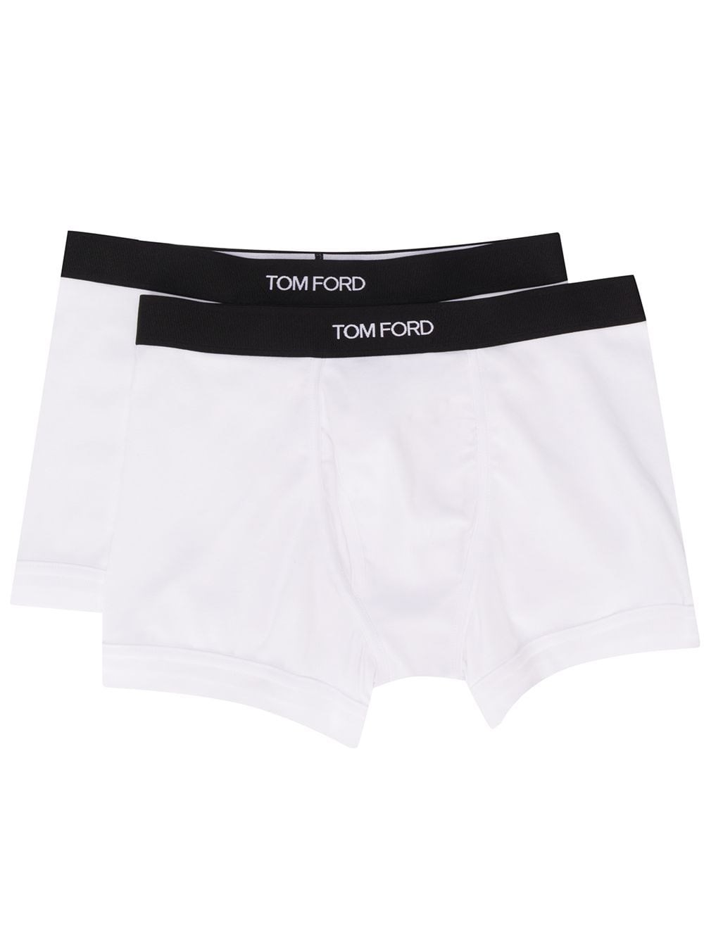 Tom Ford Logo Waistband Stretch-cotton Boxer Shorts In White