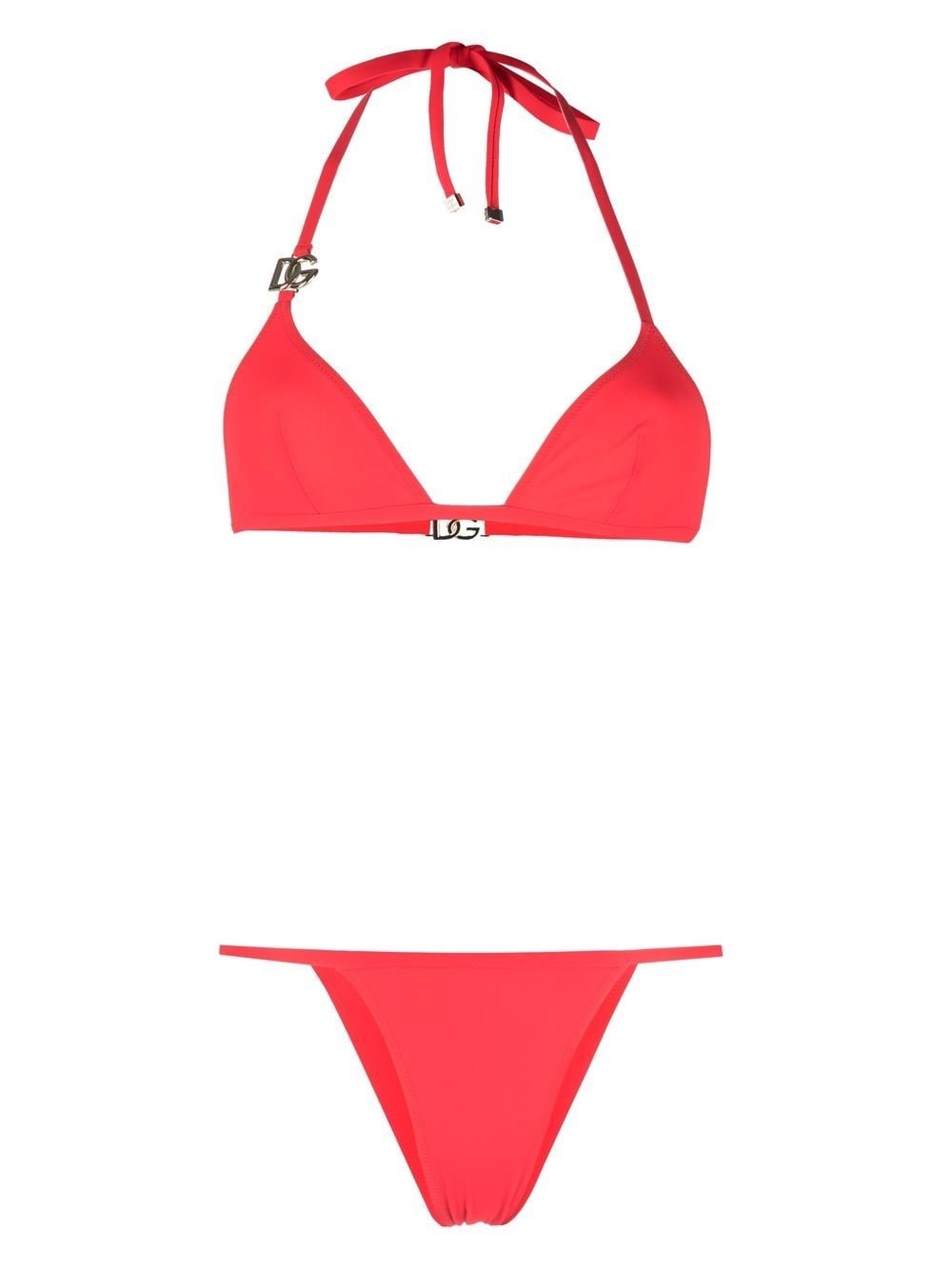 plain red bikini